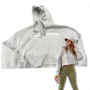 Limited Edition Los Angeles 1983 Gray Cropped Cut Off Hoodie Long Sleeve M
